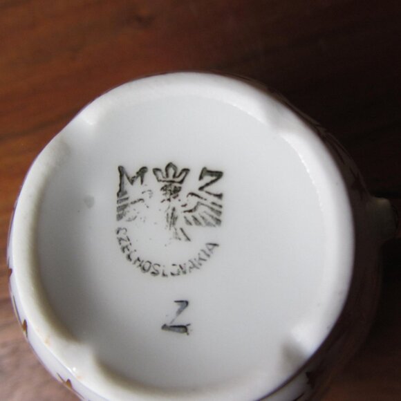 MZ Czechoslovakia vintage gold stars 6 oz teacup espresso & saucer (W5409) - Picture 9 of 11